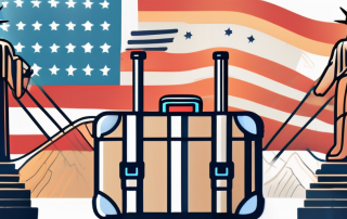 A suitcase with american flag design