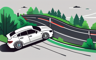 The nürburgring race track with a car speeding on it