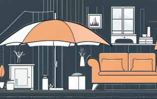 A residential building and various home items like furniture