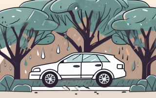 A car with a protective shield symbolizing the concept of comprehensive car insurance