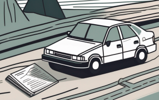 A car with visible damage parked on the side of the road