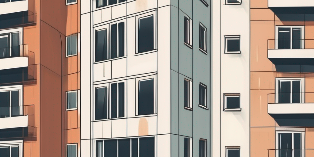 A residential building with a 'sold' sign in front