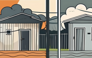 Two adjacent houses separated by a fence