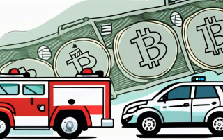 A fire truck parked next to a car involved in an accident