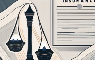 A life insurance policy document next to a symbolic representation of death