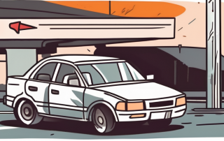 A damaged car left at a traffic light scene with scattered pieces on the road