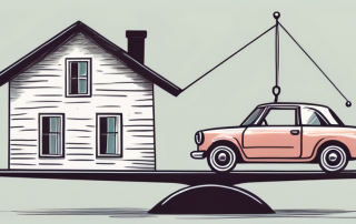 A scale balancing a house and a car