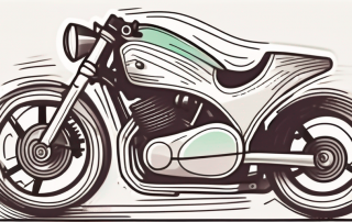 A motorcycle with a protective shield around it
