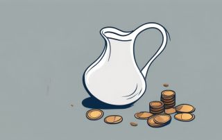 A broken vase with a few coins nearby