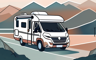 A motorhome parked in a scenic location