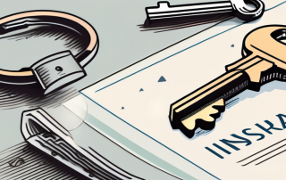 A set of keys next to an insurance policy document