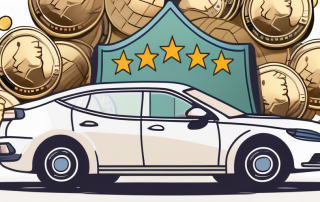 A car with a shield symbolizing protection