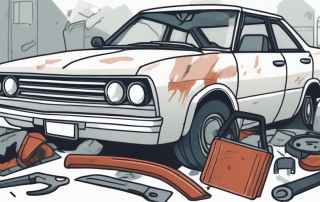 A car with visible internal parts to depict potential damage