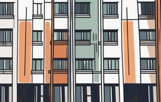 A residential building with a price tag hanging off it