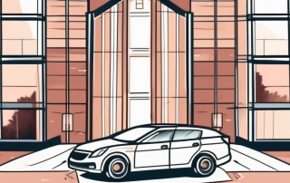 A shield protecting a house and a car