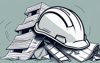 A broken safety helmet