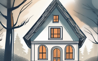 A traditional bavarian house with a protective shield symbol hovering above it