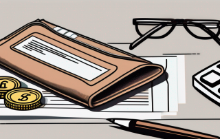 A wallet with coins and bills next to an insurance policy document