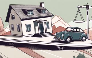 A scale balancing a house and a car