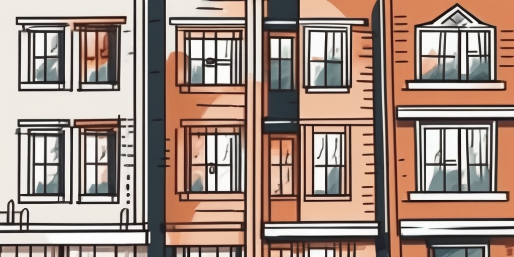A residential building with a price tag hanging from it