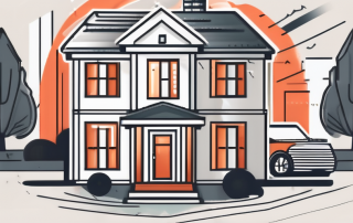 A residential building with a 'for rent' sign