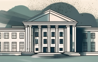 A government building with a protective shield