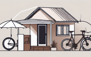 A house and personal belongings like a bicycle