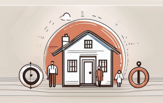 A young family's home with safety symbols like a shield