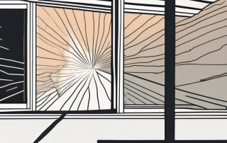 A window with a visible thermal crack