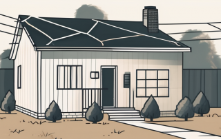 A house with a 'for rent' sign in the yard