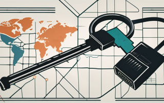 A brake pedal symbolizing "mietpreisbremse" (rent control) linked with a key symbolizing "vormieter" (previous tenant)