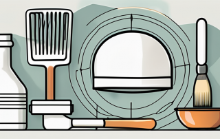 A safety net over a series of symbolic professional tools like a stethoscope