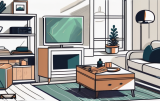 A cozy apartment interior showing various valuable items like a tv
