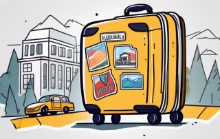 A suitcase with travel stickers