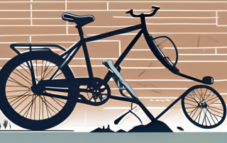 A broken street lamp and a bicycle lying on the ground
