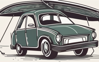 A car with a protective shield around it