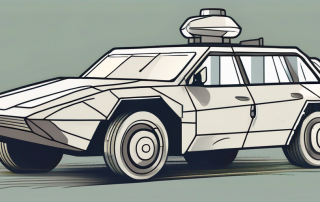 Three different types of car insurance represented by three cars: one fully armored car (for vollkasko)