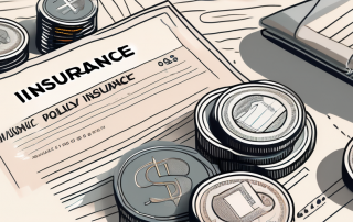 A wallet with coins and banknotes next to an insurance policy document