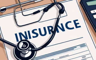 An insurance policy document with a stethoscope on it