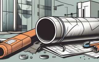 A broken pipe outside a building with water gushing out