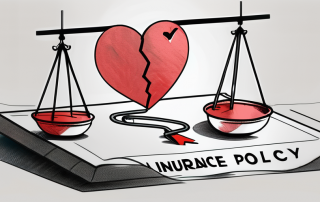 A life insurance policy document next to a broken heart