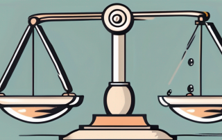 A balance scale with a shield symbolizing protection on one side and a question mark on the other
