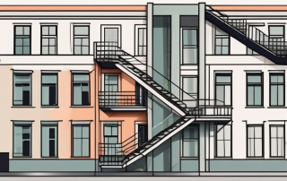 An old apartment building being transformed into a modern