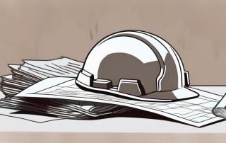 A broken vehicle with a safety helmet and insurance policy documents on a table