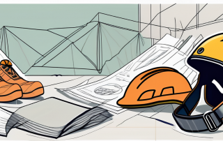 Various safety equipment like a helmet