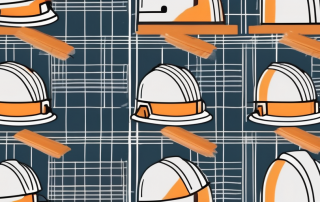 A construction site with a safety helmet