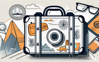 A suitcase adorned with thai cultural symbols