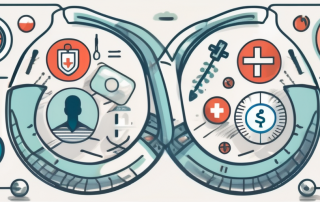 A globe surrounded by various symbols of healthcare such as a stethoscope