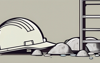 A construction site with safety helmets
