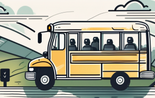 A school bus traveling through the scenic landscapes of lower saxony (niedersachsen)